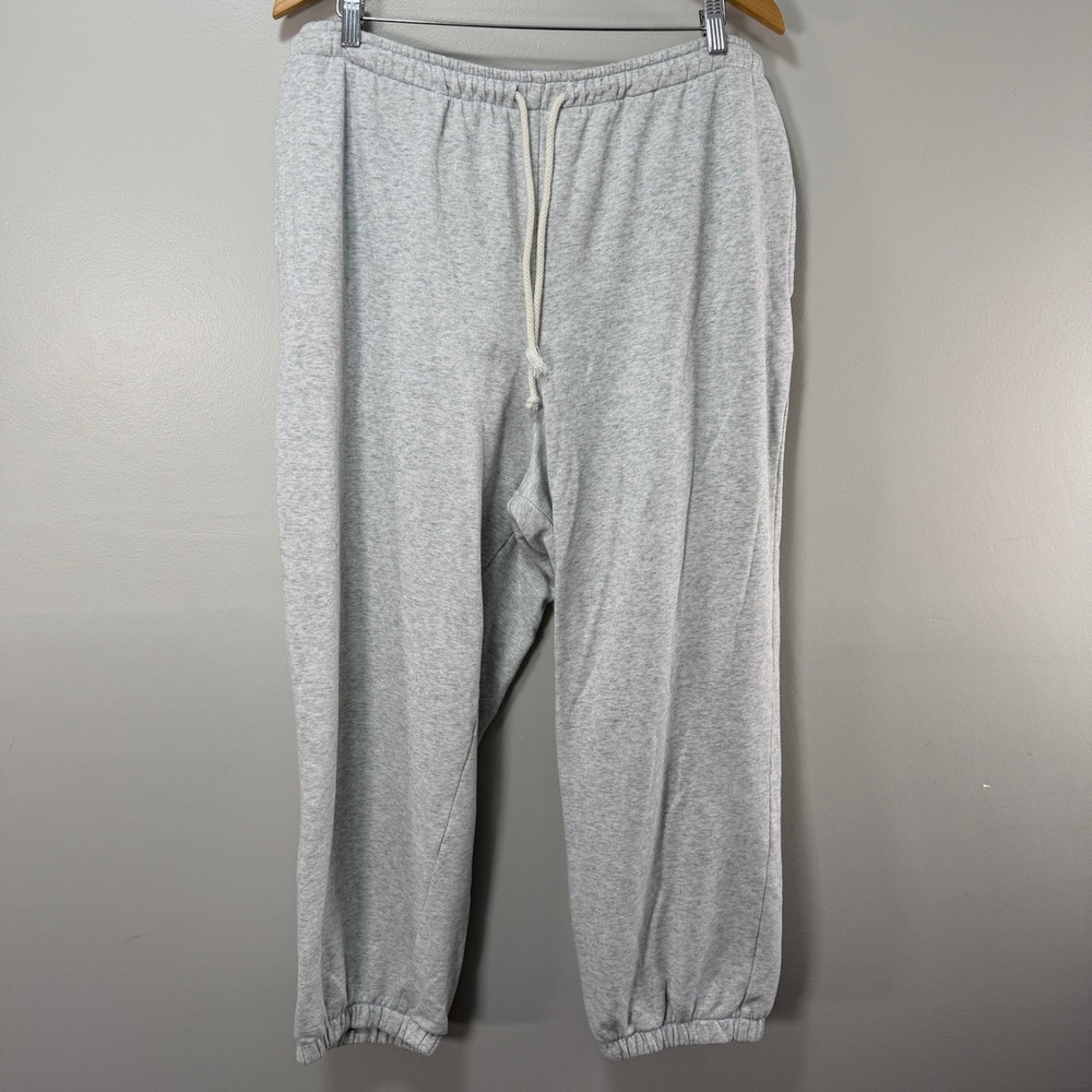 American Eagle Gray Heather Jogger Sweatpants Womens XL Drawstring Fleece Lounge